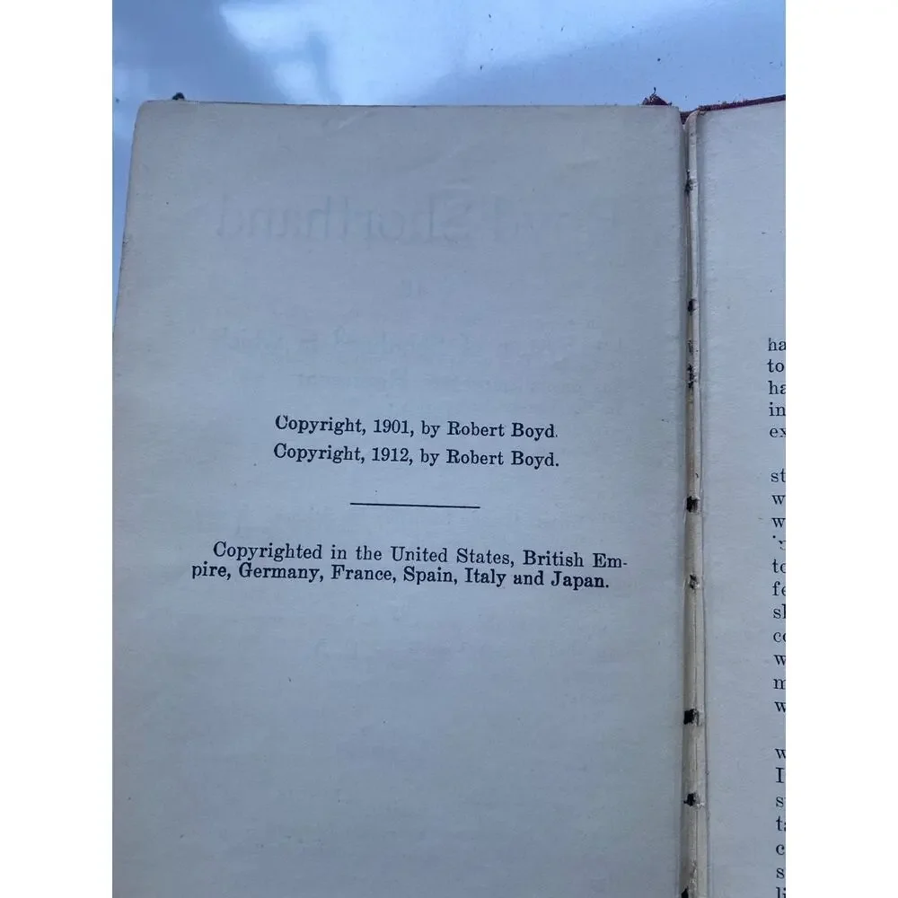 Robert BOYD Shorthand Instructor 1912 Vintage Antique Book